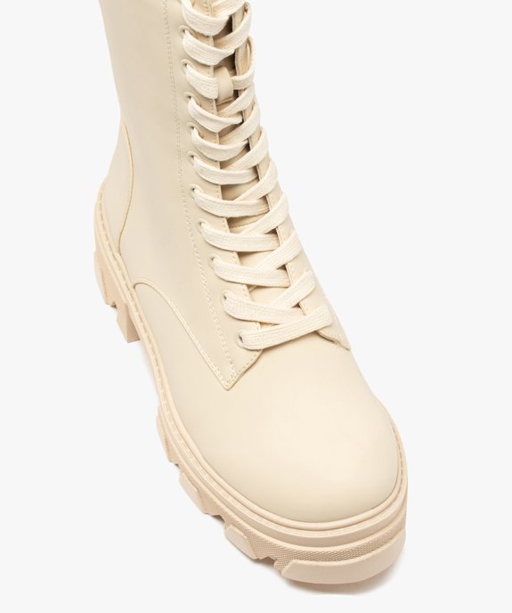 Boots femme unies à lacets semelle extra large et crantée vue5 - GEMO (CASUAL) - GEMO