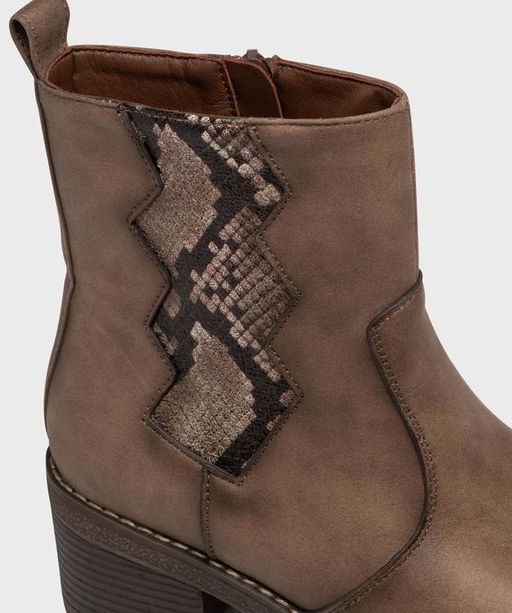 Boots à semelle crantée avec empiècement sur la tige femme - Emilia Rosa vue6 - EMILIA ROSA - GEMO