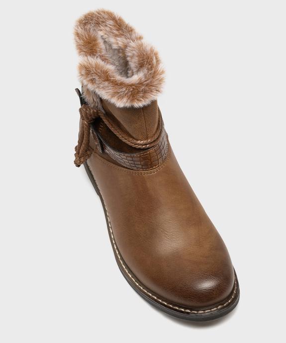 Boots fourrées avec brides cheville femme - Emilia Rosa vue5 - EMILIA ROSA - GEMO