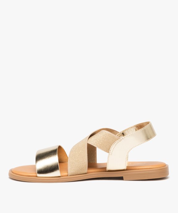 Sandales femme à talon plat et brides élastiques unies  vue4 - VALENTINA BALDA - GEMO