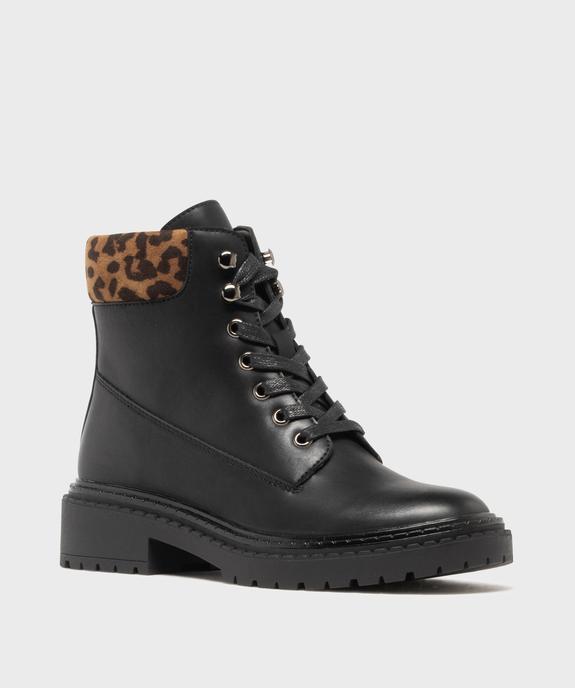 Boots à lacets et zip avec col texturé femme - Valentina Baldano vue2 - VALENTINA BALDA - GEMO