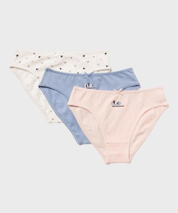 Culottes en coton stretch imprimées fille (lot de 3) vue1 - GEMO 4G FILLE - GEMO
