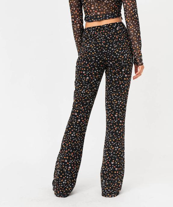 Pantalon flare en voile à motifs fleuris femme vue3 - GEMO(FEMME PAP) - GEMO