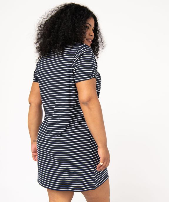 Chemise de nuit à manches courtes avec motifs femme grande taille vue3 - GEMO 4G FEMME - GEMO