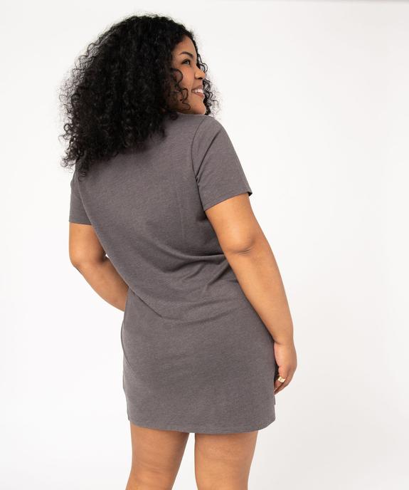 Chemise de nuit à manches courtes avec motifs femme grande taille vue3 - GEMO 4G FEMME - GEMO