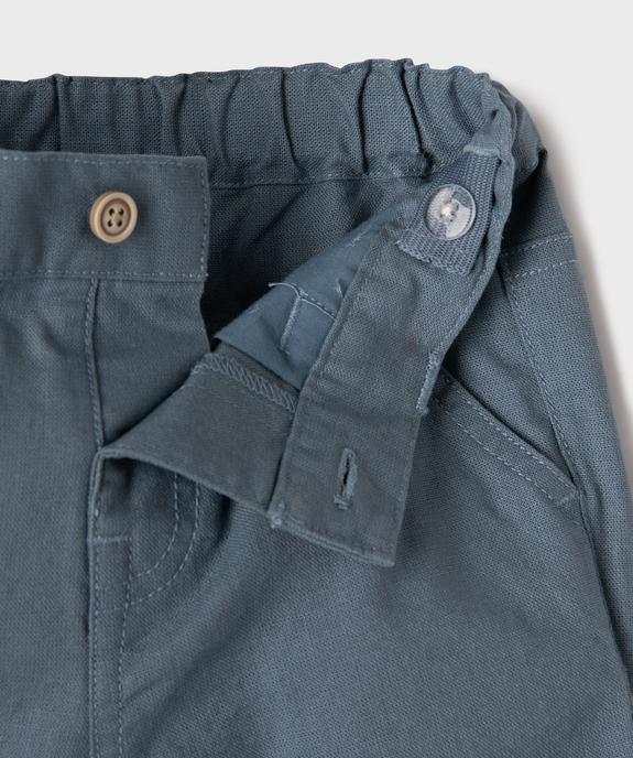 Short en lin et coton avec ceinture ajustable bébé garçon vue2 - GEMO(BEBE DEBT) - GEMO