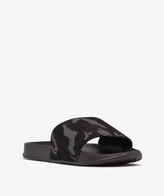 Mules de piscine à motif camouflage homme vue2 - GEMO (PLAGE) - GEMO