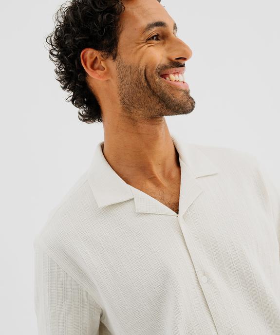 Chemise manches courtes en maille fantaisie avec col cubain homme vue3 - GEMO 4G HOMME - GEMO