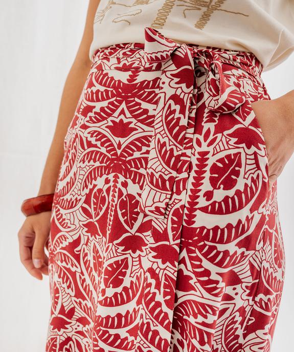 Jupe longue fendue en viscose fluide imprimée à taille élastiquée femme vue2 - GEMO 4G FEMME - GEMO
