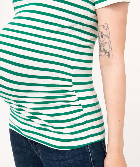 Tee-shirt de grossesse rayé à manches courtes vue3 - GEMO 4G MATERN - GEMO