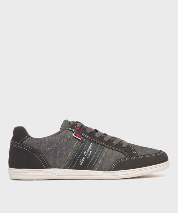 Baskets homme en toile basse style denim à bande contrastante - Lee Cooper vue1 - LEE COOPER - GEMO
