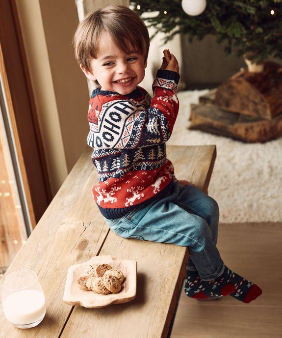 Pull De Noel Bebe Garcon En Jacquard Multicolore Gemo