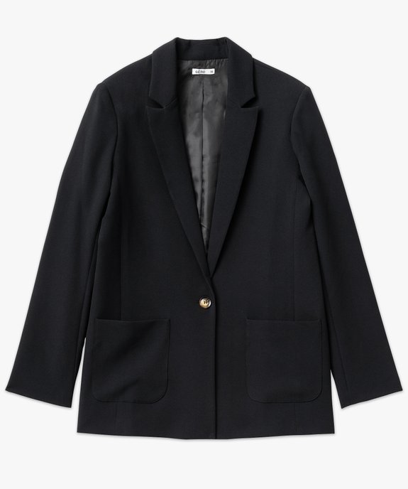 Veste blazer coupe droite fermeture un bouton femme vue4 - GEMO(FEMME PAP) - GEMO