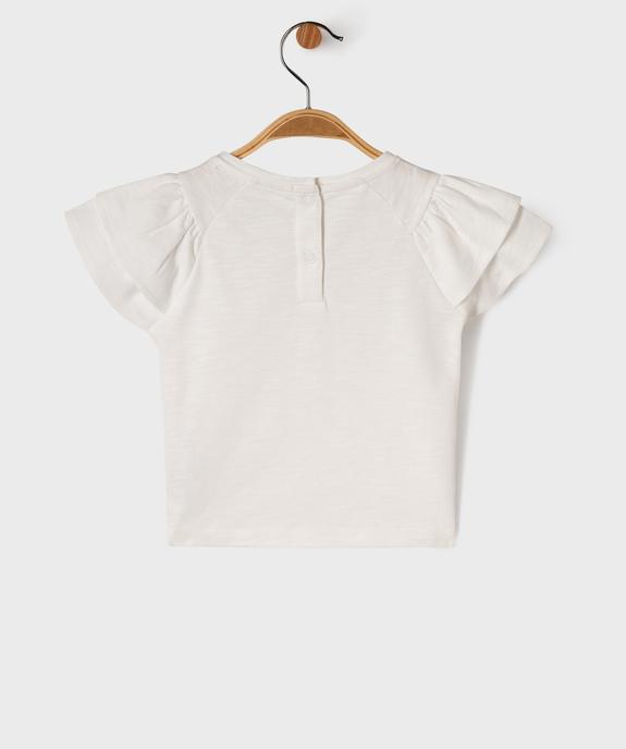 Tee-shirt manches courtes à volants bébé fille - LuluCastagnette vue3 - LULU CASTAGNETTE GEMO FOR GOOD - GEMO