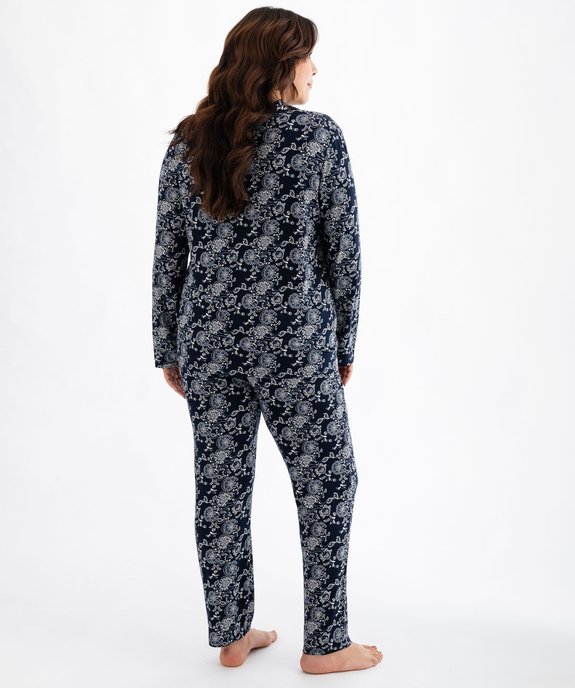 Pyjama femme grande taille deux pièces : chemise et pantalon vue3 - GEMO 4G FEMME - GEMO