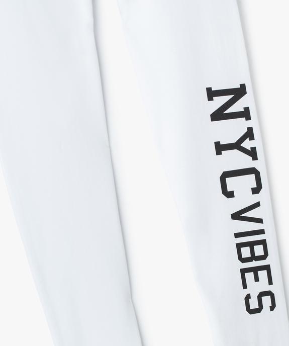 Jogging en coton avec inscription garçon vue2 - GEMO (JUNIOR) - GEMO