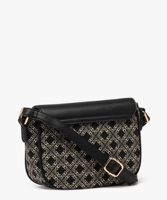 Sac bandoulière en toile tissée avec rabat aspect cuir femme vue2 - GEMO (ACCESS) - GEMO