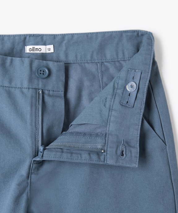 Bermuda coupe chino regular en toile de coton garçon vue2 - GEMO 4G GARCON - GEMO