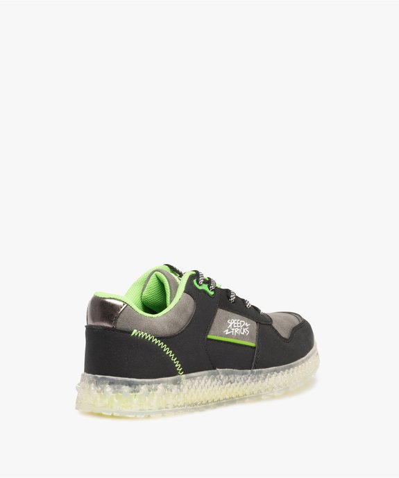 Baskets garçon à semelle translucide et détails fluo vue4 - GEMO (ENFANT) - GEMO