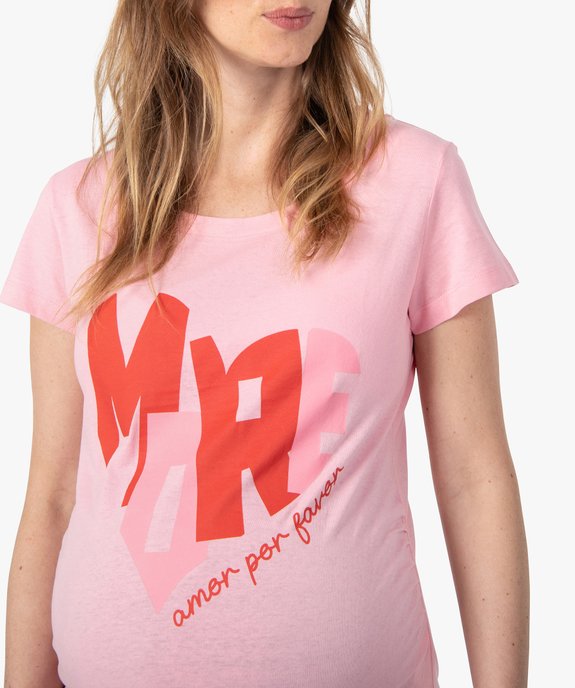 Tee-shirt de grossesse avec inscription en forme de cœur  vue2 - GEMO (MATER) - GEMO