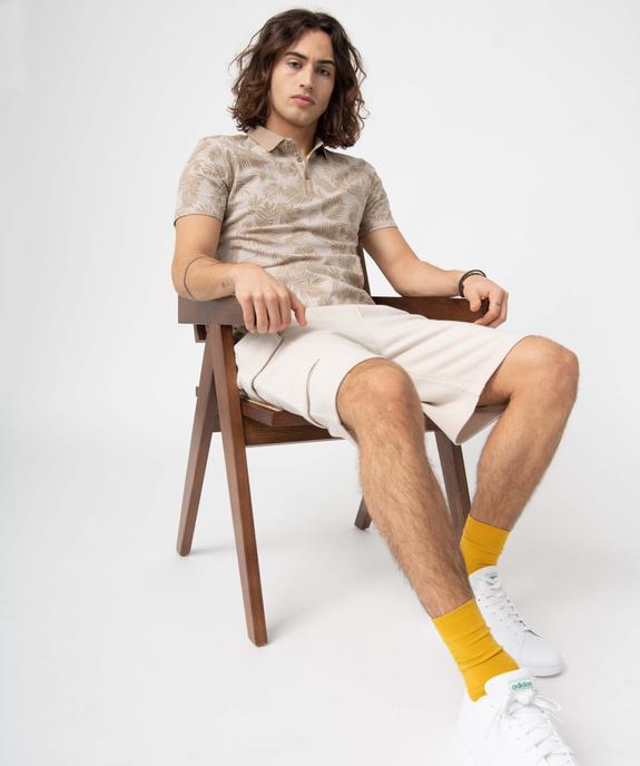 Polo homme à manches courtes et imprimé feuillages vue4 - GEMO (HOMME) - GEMO