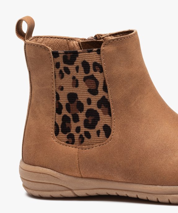 Boots fille style chelsea détails imitation léopard vue6 - GEMO (ENFANT) - GEMO
