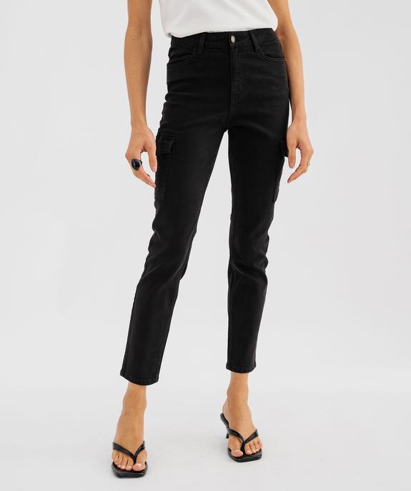 Jean cargo slim en denim stretch à taille normale femme vue1 - GEMO 4G FEMME - GEMO