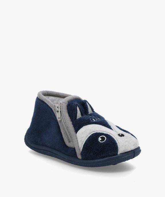 Chaussons garçon bottillons en velours raton-laveur vue2 - GEMO 4G GARCON - GEMO