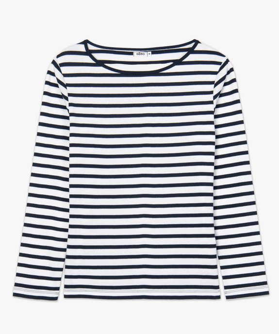 Tee-shirt femme rayé à manches longues vue4 - GEMO(FEMME PAP) - GEMO
