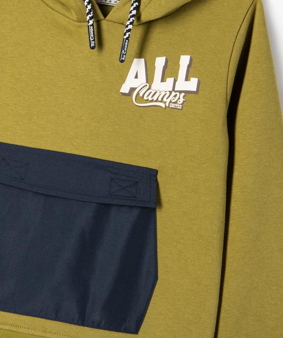 Sweat à capuche et poche colorée garçon - Camps United vue3 - CAMPS - GEMO