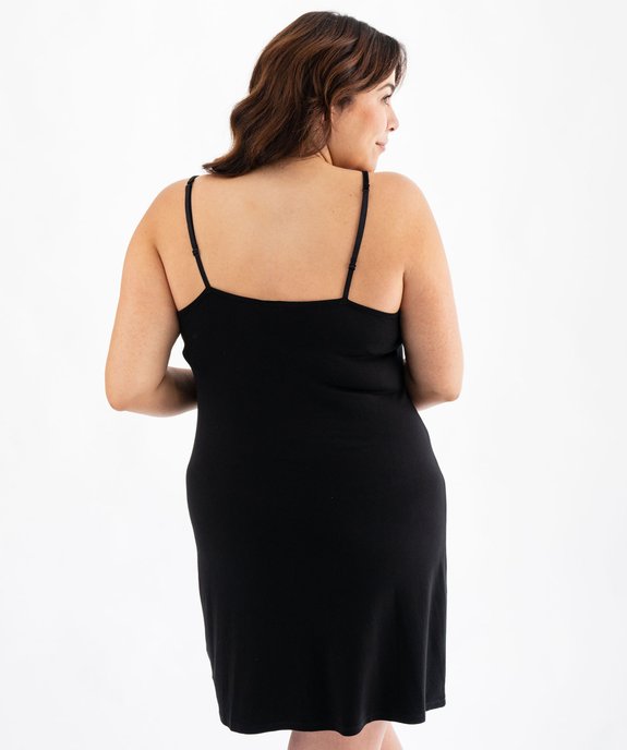 Nuisette à bretelles et col V en dentelle femme grande taille vue10 - GEMO 4G FEMME - GEMO