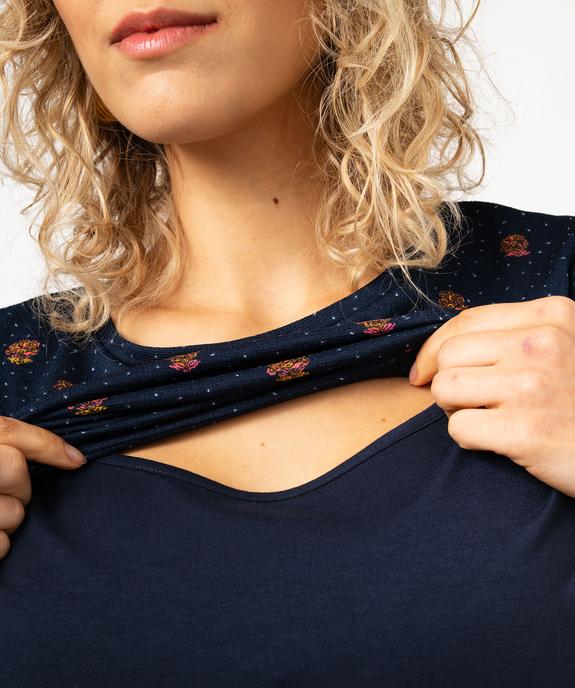 Robe de grossesse et d'allaitement en maille imprimée vue2 - GEMO (MATER) - GEMO