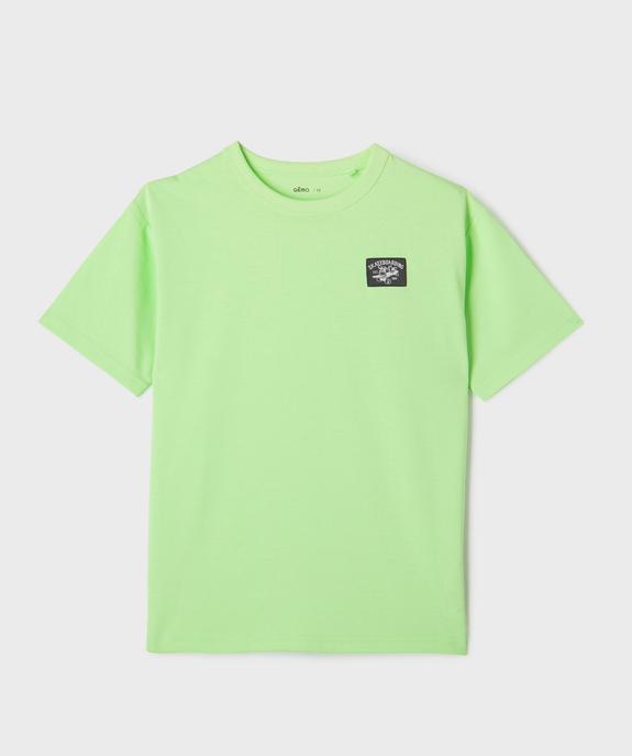 Tee-shirt uni à patch poitrine garçon vue2 - GEMO (JUNIOR) - GEMO