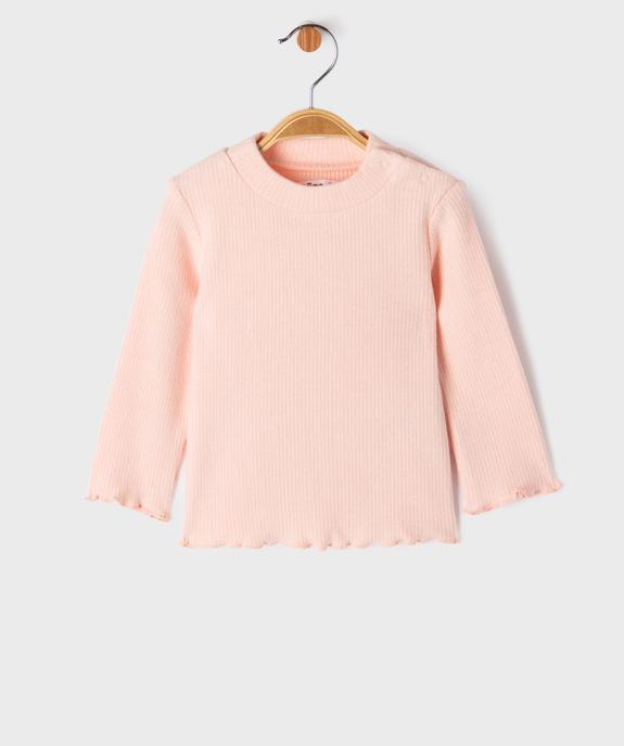 Tee-shirt manches longues chaud en maille côtelée bébé fille vue1 - GEMO(BEBE DEBT) - GEMO