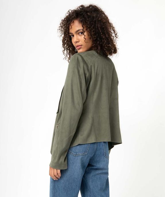 Veste femme en suédine coupe asymétrique vue3 - GEMO(FEMME PAP) - GEMO