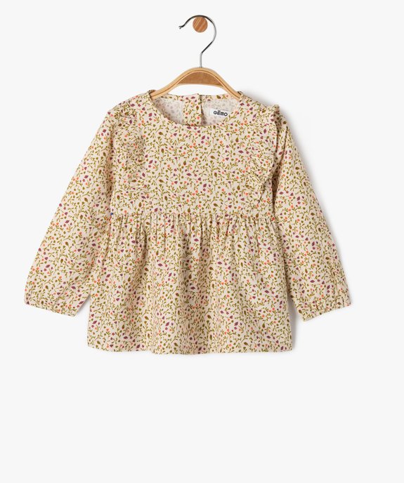 Blouse bébé fille imprimée avec volants sur le haut du buste vue1 - GEMO(BEBE DEBT) - GEMO