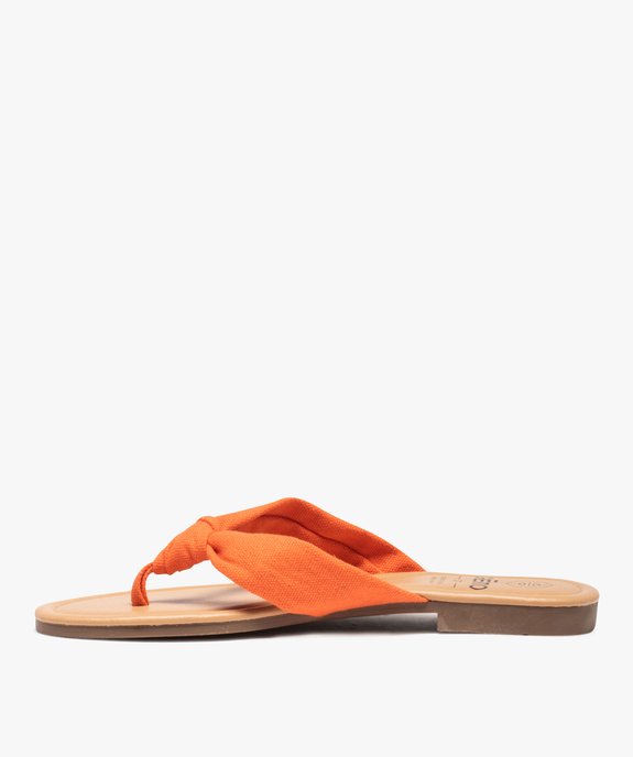 Tongs femme à talon plat et bride en toile drapée vue3 - GEMO (CASUAL) - GEMO