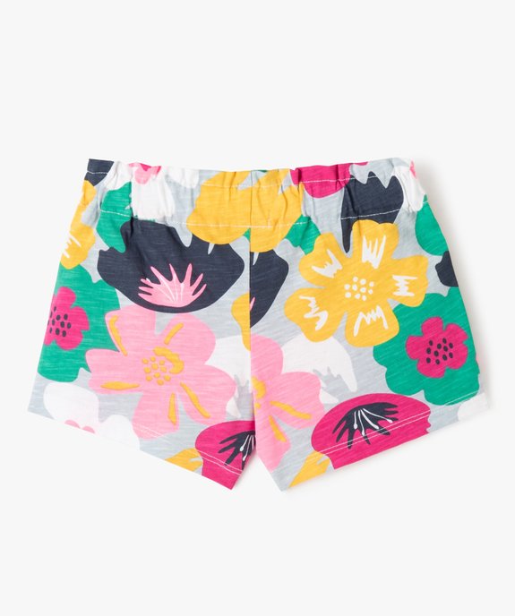 Short bébé fille en maille à taille élastiquée vue3 - GEMO(BEBE DEBT) - GEMO