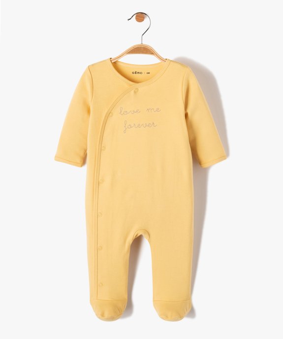 Pyjama bébé ouverture devant avec message brodé vue1 - GEMO 4G BEBE - GEMO