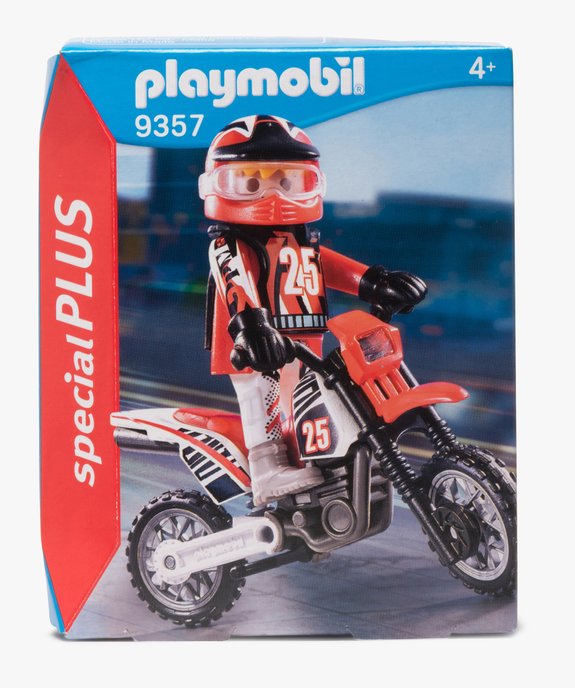 Jouet enfant pilote de motocross - Playmobil (5 pièces) vue1 - DIVERS LICENCE - GEMO
