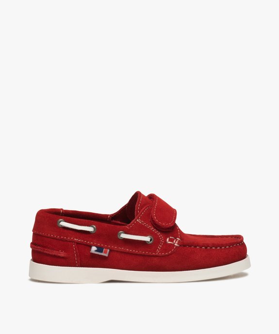 Chaussures bateau garçon dessus cuir à scratch vue1 - GEMO (ENFANT) - GEMO