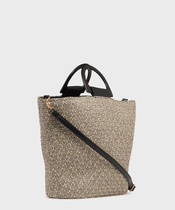 Sac en paille bicolore porté main femme vue2 - GEMO (ACCESS) - GEMO