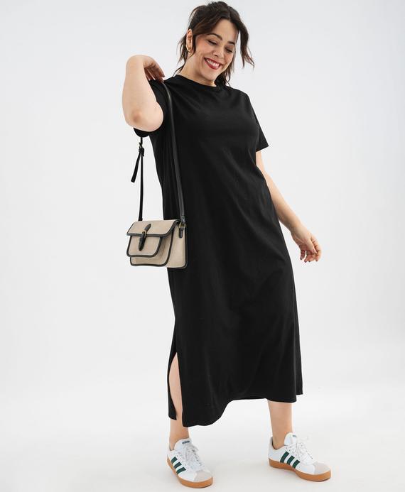 Robe tee-shirt à manches courtes et col rond femme grande taille vue4 - GEMO (G TAILLE) - GEMO