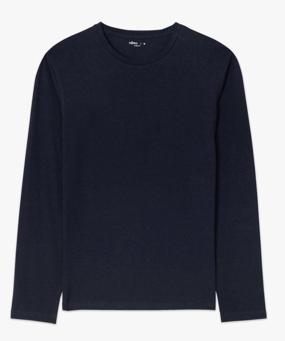 Tee-shirt à manches longues et col rond homme vue8 - GEMO 4G HOMME - GEMO