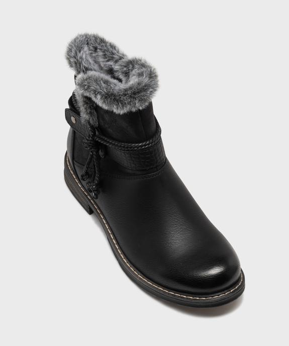 Boots fourrées avec brides cheville femme - Emilia Rosa vue5 - EMILIA ROSA - GEMO