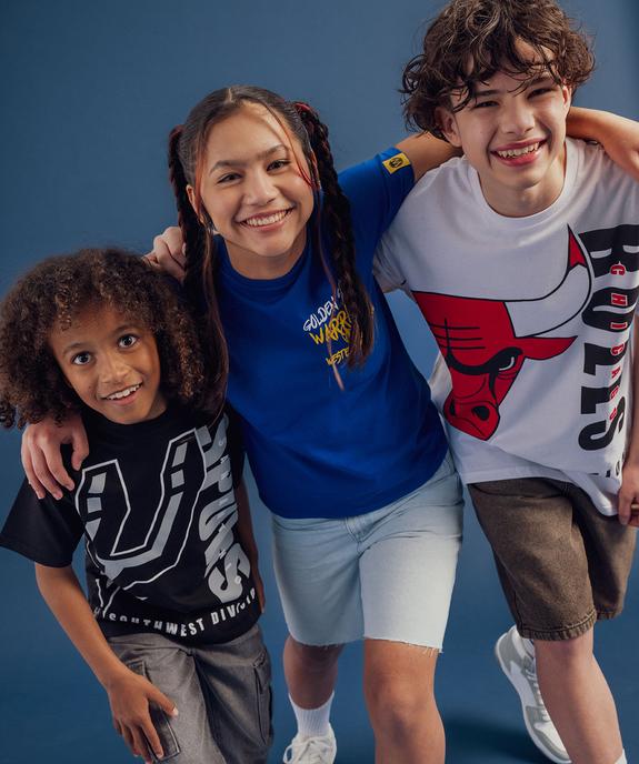 Tee-shirt manches courtes inscription Warriors Golden State enfant - NBA vue5 - NBA - GEMO