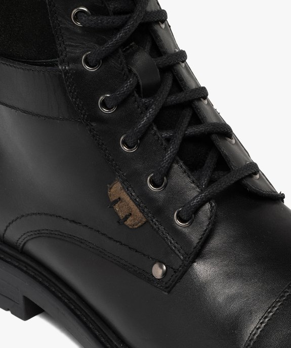 Boots homme casual dessus en cuir et à bout droit style Balmoral vue7 - URBAN STEPS - GEMO