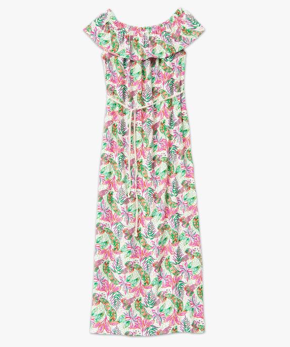 Robe femme longueur chevilles avec col Bardot à volant vue4 - GEMO 4G FEMME - GEMO