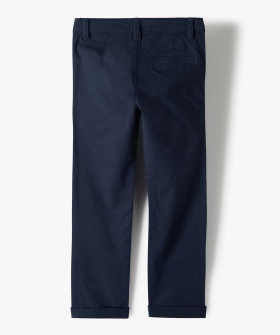 Pantalon chino slim uni garçon vue5 - GEMO 4G GARCON - GEMO