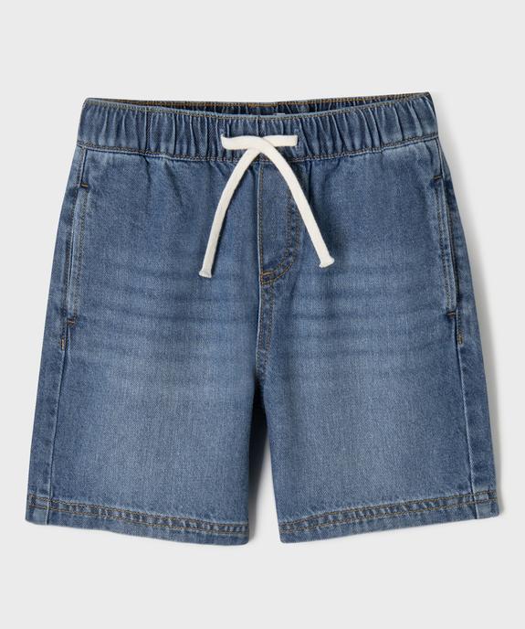 Bermuda en jean coupe loose taille ajustable garçon vue1 - GEMO (ENFANT) - GEMO